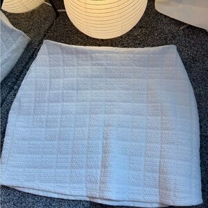 Zara White Textured Mini Skirt